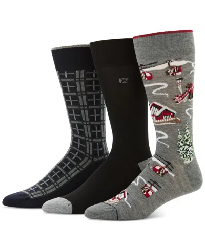 Perry Ellis Portfolio Men's 3pk. Mixed Patterned Socks In Multi