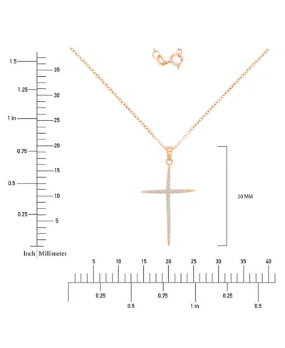 Macy's Cubic Zirconia Necklace (0.303 Ct.t.w.) In 14k Rose Gold Over Sterling Silver In Gold