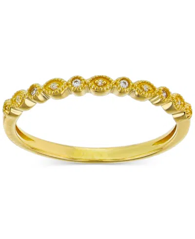 Macy's Created White Sapphire (0.135 Ct. T.w.) Trio Stackable Ring In 14k Yellow Rose Plating Over Sterling In Gold