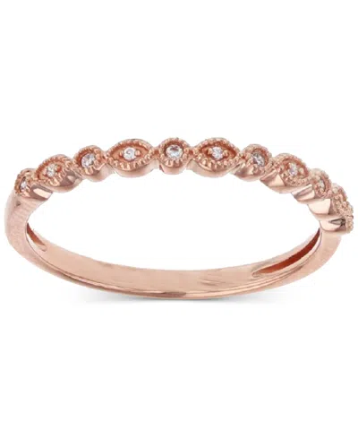 Macy's Created White Sapphire (0.135 Ct. T.w.) Trio Stackable Ring In 14k Yellow Rose Plating Over Sterling In Gold