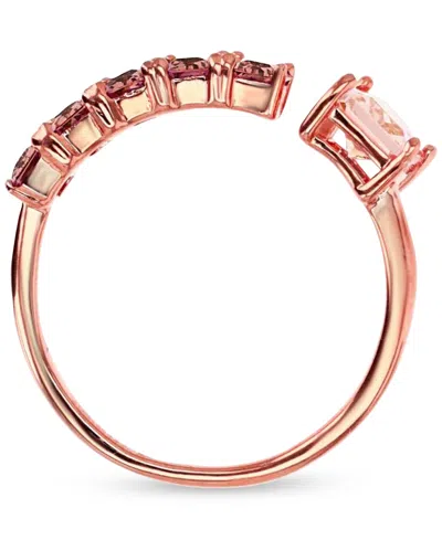 Macy's Morganite Nano (1.81 Ct. T.w.) And Cubic Zirconia (0.50 Ct. T.w.) Baguette Ring In 14k Rose Gold Ove In Gold
