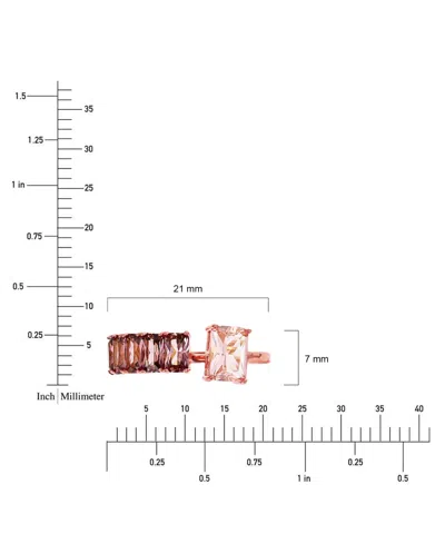 Macy's Morganite Nano (1.81 Ct. T.w.) And Cubic Zirconia (0.50 Ct. T.w.) Baguette Ring In 14k Rose Gold Ove In Gold