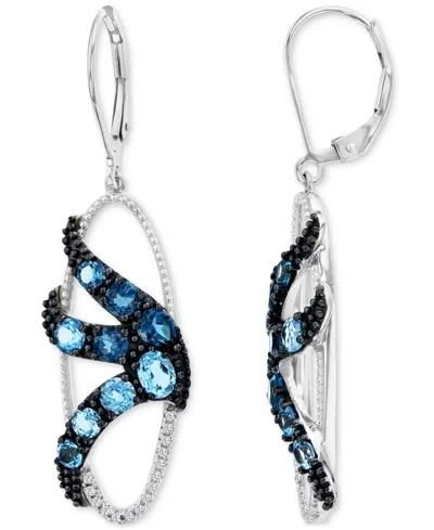 Macy's Diamond Drop Earrings (0.09 Ct. T.w.) In Sterling Silver In Silver