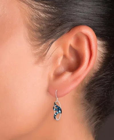 Macy's Diamond Drop Earrings (0.09 Ct. T.w.) In Sterling Silver In Silver