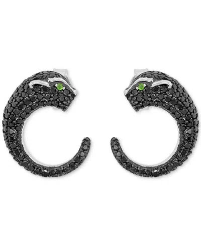 Macy's Black Spinel And Chrome Diopside Earrings (0.01 Ct. T.w.) In Sterling Silver In Black
