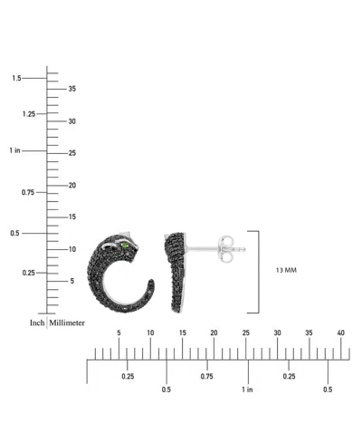 Macy's Black Spinel And Chrome Diopside Earrings (0.01 Ct. T.w.) In Sterling Silver In Black