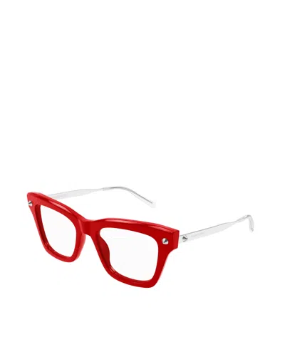 Alexander Mcqueen Eyewear Square Frame Glasses In Red