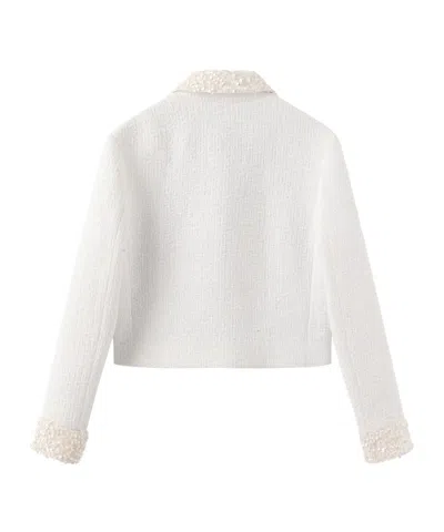 Marissa Chiara Sequined Long-sleeved Jacket In White