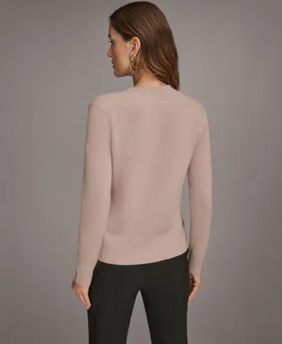 Donna Karan Women's V-neck Cashmere Sweater In Brown