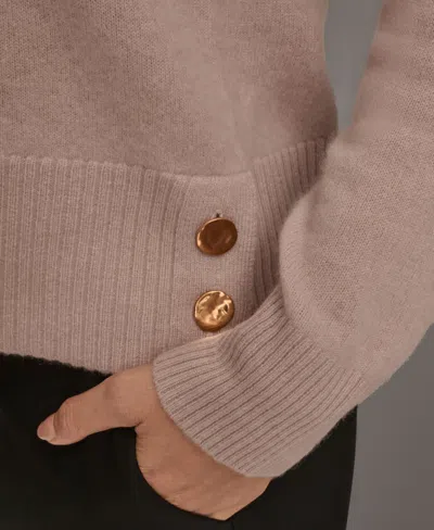 Donna Karan Women's V-neck Cashmere Sweater In Brown