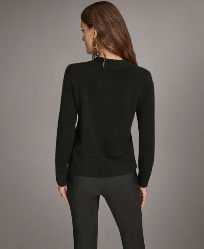 Donna Karan Women's V-neck Cashmere Sweater In Black