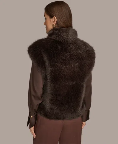 Donna Karan Women's Faux Fur Vest In Purple