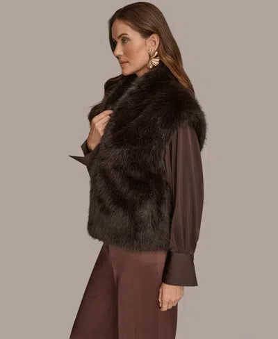 Donna Karan Women's Faux Fur Vest In Purple