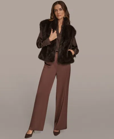 Donna Karan Women's Faux Fur Vest In Purple