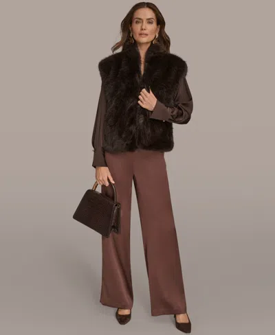 Donna Karan Women's Faux Fur Vest In Purple