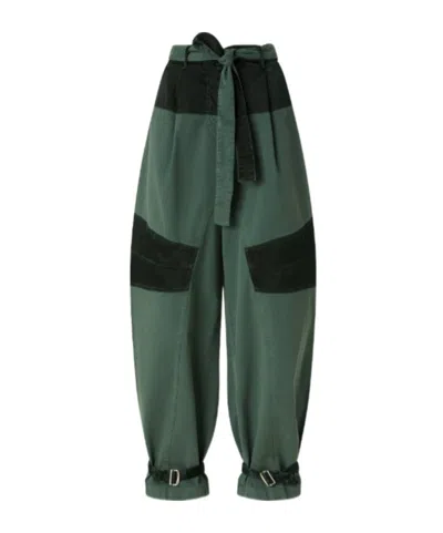 Pinko Panelled Belted Trousers In Multi