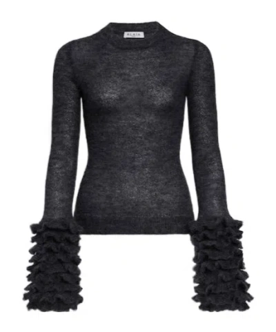 Alaïa Alaia Women Ruffled Sweater In Black