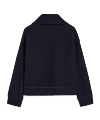 Jil Sander High Collar Sweatshirt Chest Pocket In Animal Print