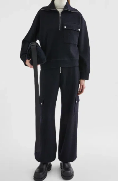 Jil Sander High Collar Sweatshirt Chest Pocket In Animal Print