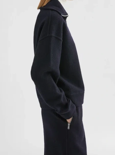 Jil Sander High Collar Sweatshirt Chest Pocket In Animal Print