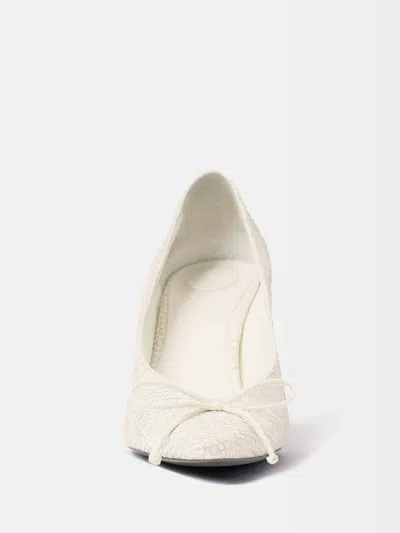 Jacquemus Tourni 80 Python-embossed Leather Pumps In White