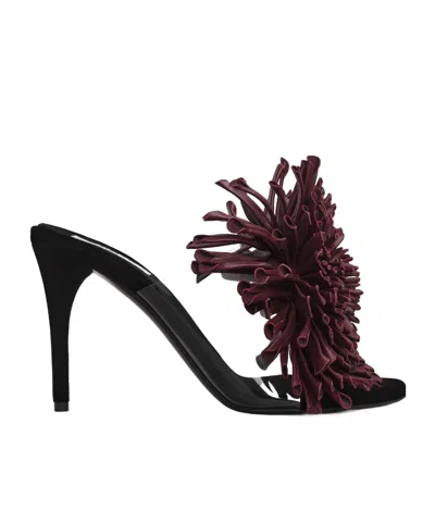 Alaïa Stiletto Heel Asymmetrical Open Toe Sandal In Purple