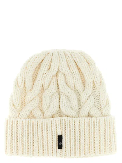 Moncler Grenoble Braided Wool Beanie In Neutral