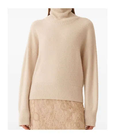 Fabiana Filippi Sequin-embellished Turtleneck Sweater In Brown
