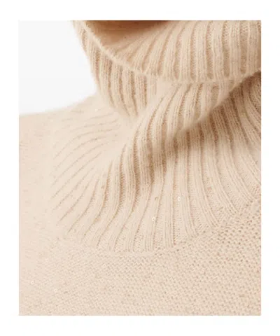 Fabiana Filippi Sequin-embellished Turtleneck Sweater In Brown