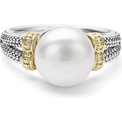 Lagos Luna Cultured Pearl Ring In Metallic