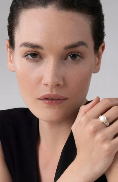 Lagos Luna Cultured Pearl Ring In Metallic