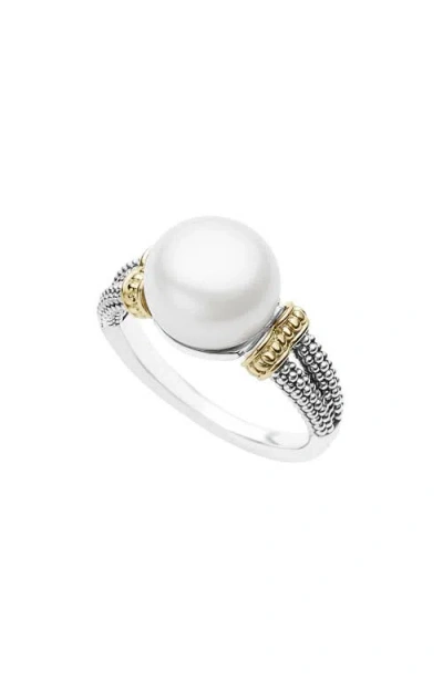 Lagos Luna Cultured Pearl Ring In Metallic
