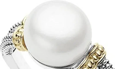 Lagos Luna Cultured Pearl Ring In Metallic