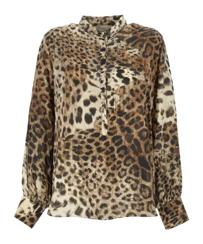 Antonelli Leopard Print Blouse In Brown