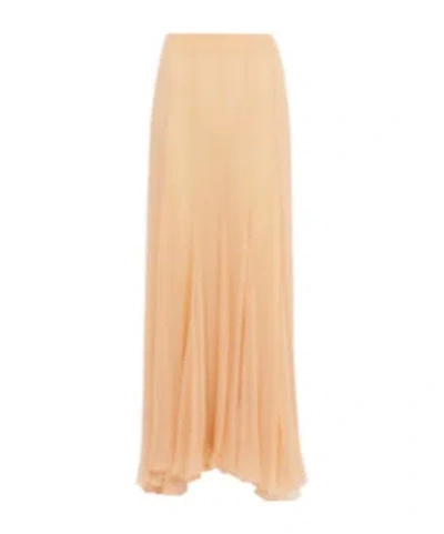 Chloé Jupe Longue Fluide En Mousseline De Soie In Pink
