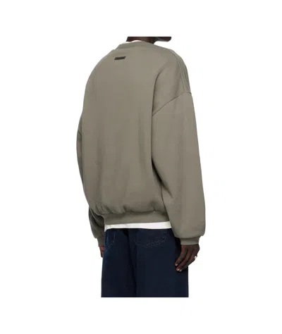 Essentials Gray 90s Fit Fleece Crewneck Sweatshirt In Gray