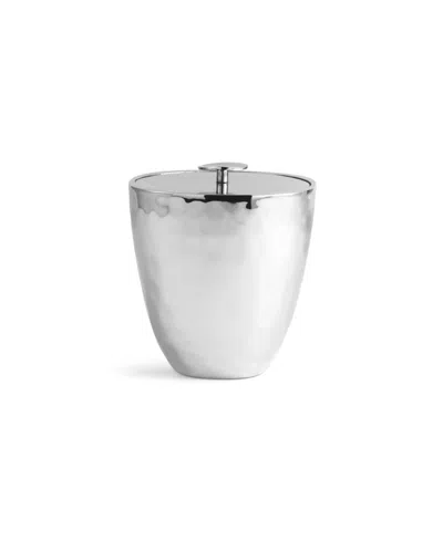 Michael Aram Reflective Ice Bucket With Tongs In Silver