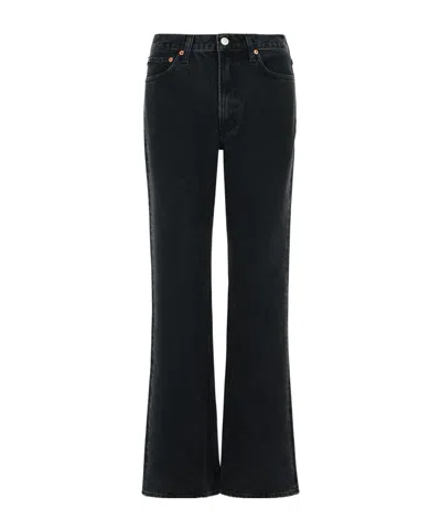 Agolde Nico Stretch High Rise Slim Fit Jeans In Black