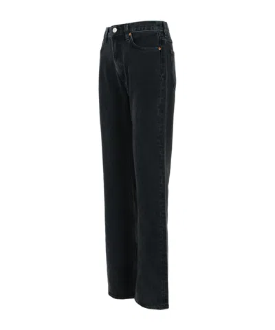 Agolde Nico Stretch High Rise Slim Fit Jeans In Black