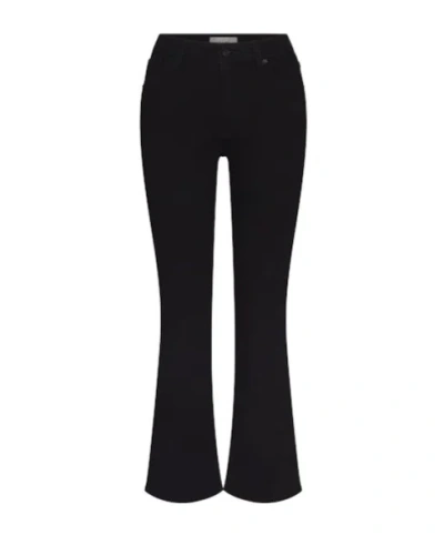 Frame Icon Mid-rise Flared Jeans In Black
