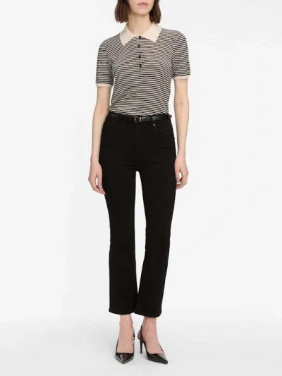 Frame Icon Mid-rise Flared Jeans In Black