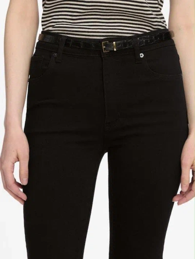 Frame Icon Mid-rise Flared Jeans In Black