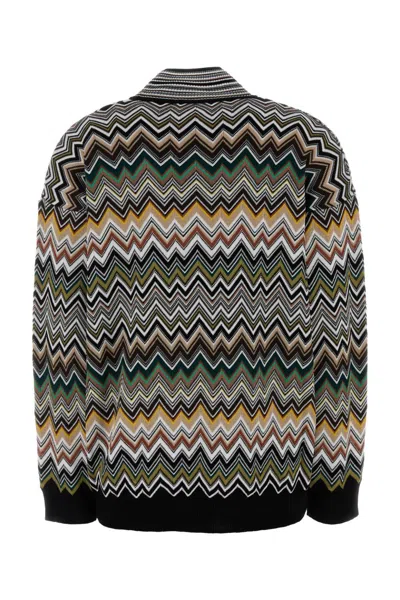 Missoni Oversized High-neck Sweater With Chevron Pattern In Multi