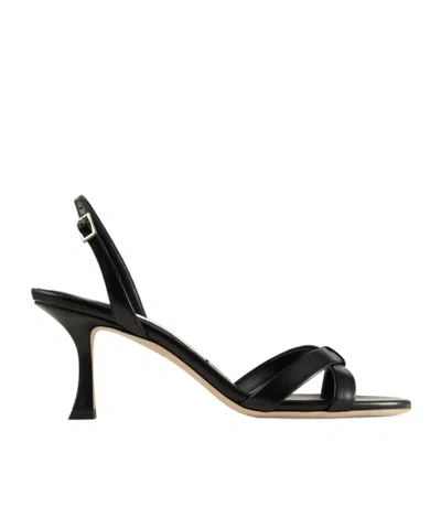 Jimmy Choo Elsy 70 Leather Heeled Sandals In Schwarz