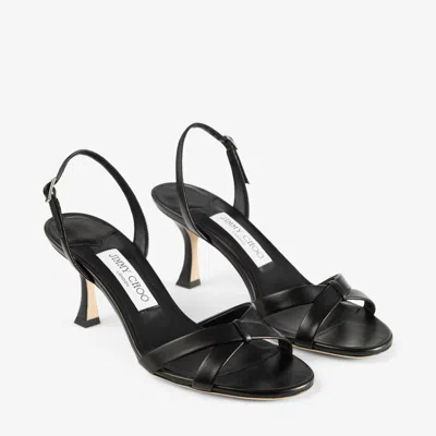 Jimmy Choo Elsy 70 Leather Heeled Sandals In Schwarz