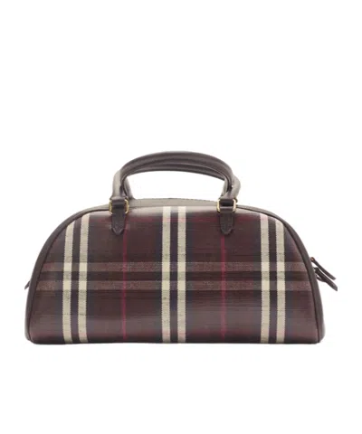 Burberry Women Brown Highlands Medium Bowling Bag In Red
