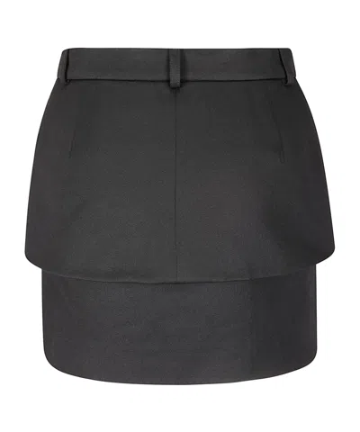 Coperni Structured Mini Skirt With Front Button In Black