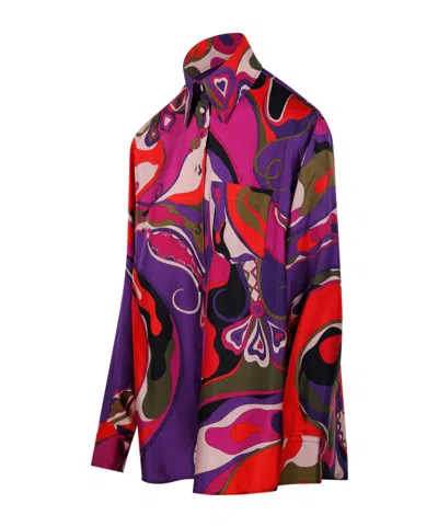 Pucci Silk Shirt With Abstract Print In Multi