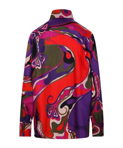 Pucci Silk Shirt With Abstract Print In Multi