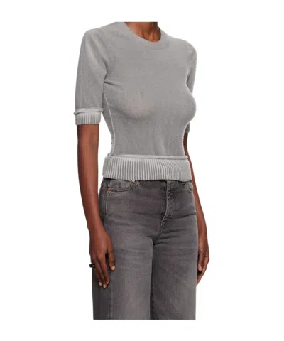 Our Legacy Dual Grey Spray-dye Wool Knit Top In Multi
